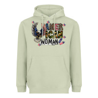 Matcha american woman Heavyweight Hoodie - CowhideDigitalArt