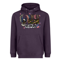 Plum american woman Heavyweight Hoodie - CowhideDigitalArt