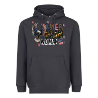 Smoke american woman Heavyweight Hoodie - CowhideDigitalArt