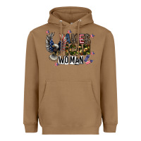 Toasted Coconut american woman Heavyweight Hoodie - CowhideDigitalArt