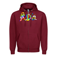 Burgundy pride ribbon Zipper Hoodie - Zillion Design Studio