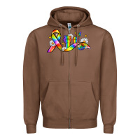 Chestnut pride ribbon Zipper Hoodie - Zillion Design Studio