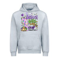 Heather Grey mardi gras jesus fills my cup Urban Hoodie - MaliasSmallBusiness