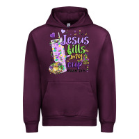 Mauve Wine mardi gras jesus fills my cup Urban Hoodie - MaliasSmallBusiness