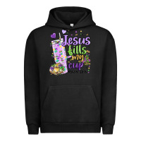 Pigment Black mardi gras jesus fills my cup Urban Hoodie - MaliasSmallBusiness