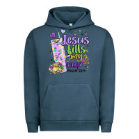 Pigment Midnight Navy mardi gras jesus fills my cup Urban Hoodie - MaliasSmallBusiness