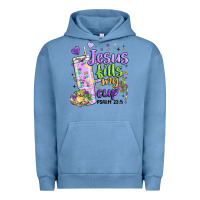 Pigment Pebble Blue mardi gras jesus fills my cup Urban Hoodie - MaliasSmallBusiness
