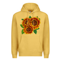 Antique Gold tiger eyes sunflower Premium Hoodie - LillyAllenDesigns
