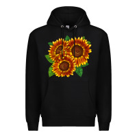 Black tiger eyes sunflower Premium Hoodie - LillyAllenDesigns