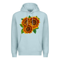 Blue Mist tiger eyes sunflower Premium Hoodie - LillyAllenDesigns