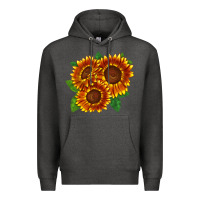 Charcoal Heather tiger eyes sunflower Premium Hoodie - LillyAllenDesigns
