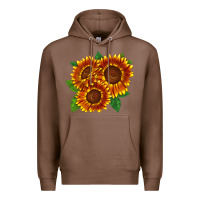 Chestnut tiger eyes sunflower Premium Hoodie - LillyAllenDesigns