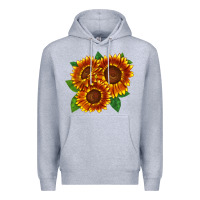 Heather Grey tiger eyes sunflower Premium Hoodie - LillyAllenDesigns