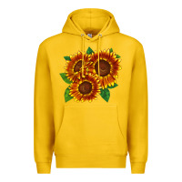 Lemon tiger eyes sunflower Premium Hoodie - LillyAllenDesigns