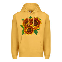 Mustard tiger eyes sunflower Premium Hoodie - LillyAllenDesigns