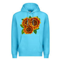 Ocean Blue tiger eyes sunflower Premium Hoodie - LillyAllenDesigns