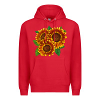 Red tiger eyes sunflower Premium Hoodie - LillyAllenDesigns