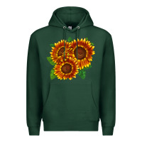 Sports Green tiger eyes sunflower Premium Hoodie - LillyAllenDesigns