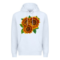 White tiger eyes sunflower Premium Hoodie - LillyAllenDesigns
