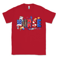 Red American nurse Classic Tee - Zillion Design Studio