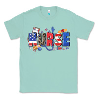 Seafoam American nurse Classic Tee - Zillion Design Studio