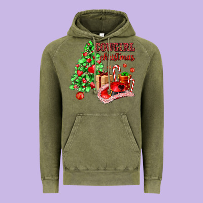 Cowgirl Christmas Vintage Hoodie Designed By Adodesignshop