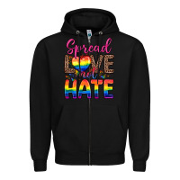 Black spread love not hate Zipper Hoodie - Zillion Design Studio