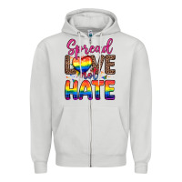 Dove Grey spread love not hate Zipper Hoodie - Zillion Design Studio