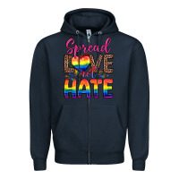Navy spread love not hate Zipper Hoodie - Zillion Design Studio