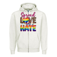 Oatmeal Heather spread love not hate Zipper Hoodie - Zillion Design Studio
