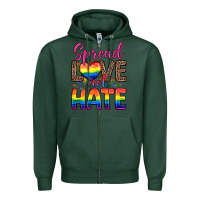 Sports Green spread love not hate Zipper Hoodie - Zillion Design Studio