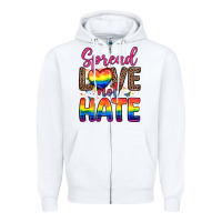 White spread love not hate Zipper Hoodie - Zillion Design Studio
