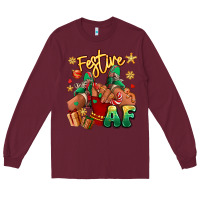 Burgundy festive af christmas black girl children sneakers Long Sleeve Tee - RanaPortraitStore