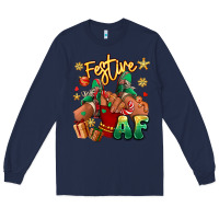 Navy festive af christmas black girl children sneakers Long Sleeve Tee - RanaPortraitStore