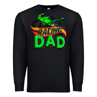 Black racing dad with racing motorcycle Premium Sweatshirt - AdoDesignShop