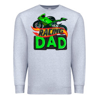 Heather Grey racing dad with racing motorcycle Premium Sweatshirt - AdoDesignShop