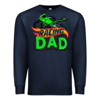 Navy racing dad with racing motorcycle Premium Sweatshirt - AdoDesignShop