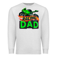 Oatmeal Heather racing dad with racing motorcycle Premium Sweatshirt - AdoDesignShop