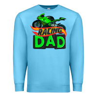 Ocean Blue racing dad with racing motorcycle Premium Sweatshirt - AdoDesignShop
