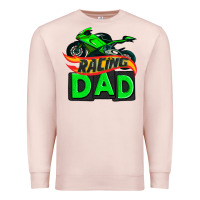Pale Pink racing dad with racing motorcycle Premium Sweatshirt - AdoDesignShop