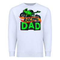 White racing dad with racing motorcycle Premium Sweatshirt - AdoDesignShop