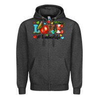 Charcoal Heather love teacher life Zipper Hoodie - texasbilliewilder