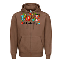 Chestnut love teacher life Zipper Hoodie - texasbilliewilder