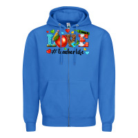 True Royal love teacher life Zipper Hoodie - texasbilliewilder