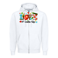 White love teacher life Zipper Hoodie - texasbilliewilder