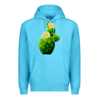Ocean Blue texas cactus Premium Hoodie - LillyAllenDesigns