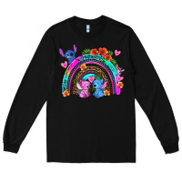 Black stitch and lilo rainbow Long Sleeve Tee - AdoDesignShop