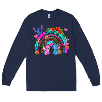 Navy stitch and lilo rainbow Long Sleeve Tee - AdoDesignShop
