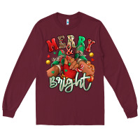 Burgundy merry and bright black kid sneakers Long Sleeve Tee - RanaPortraitStore