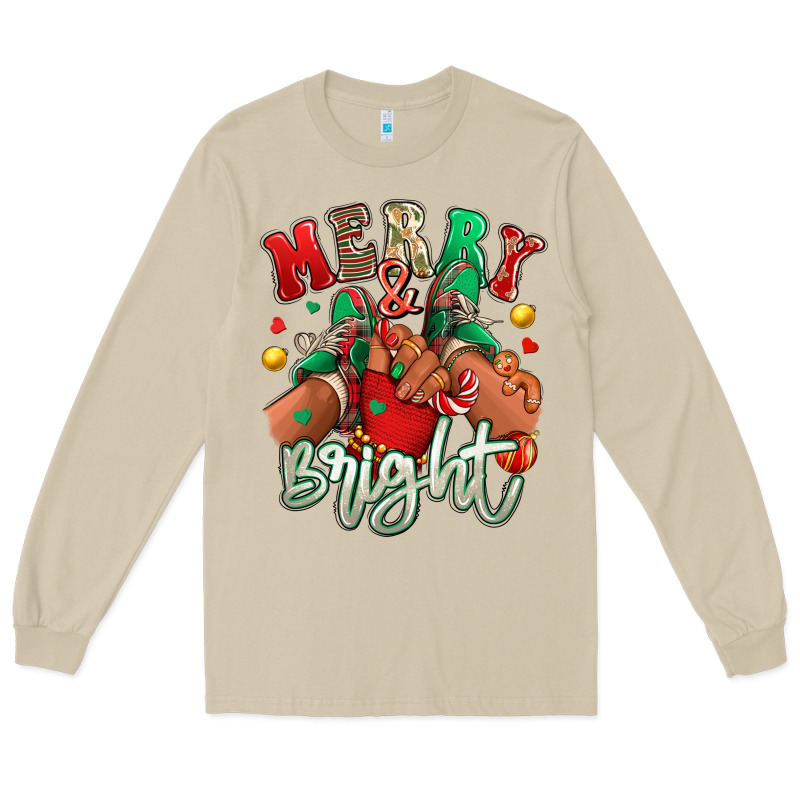 Merry And Bright Black Kid Sneakers Long Sleeve Tee by RanaPortraitStore | Teevron